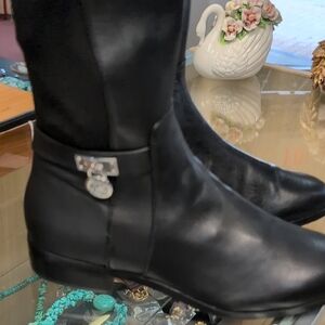 Michael Kors Black Leather Boots New